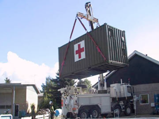 Een zuurstofconcentrator in een zeecontainer