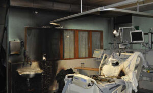 Zuurstofbrand op een IC-kamer